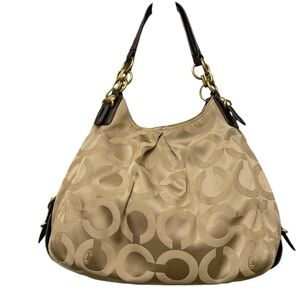 Coach Signature Gold Hobo Shoulder Bag